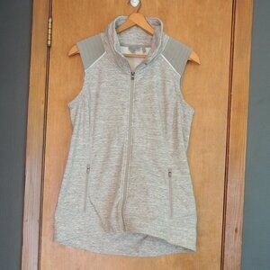 Athleta Gray Fleece Zip Front Vest High Collar Athleisure